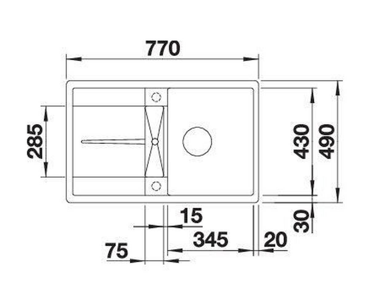 SPÜLE 519088  - Braun, Basics, Stein (77/20/49cm) - Blanco
