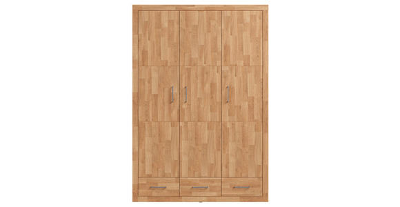 DREHTÜRENSCHRANK  in Eichefarben  - Eichefarben/Silberfarben, Natur, Holz/Holzwerkstoff (145/212/60cm) - Linea Natura