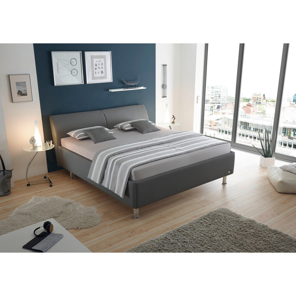 Thumbnail - RUF Betten Polsterbett, Grau, Textil, H2 + H3, 2-Zonen, Höhe ca. 26 cm, 200x200 cm, Blauer Engel, Goldenes M, Made in Ge...