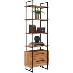 REGAL Akazie massiv Schwarz, Akaziefarben  - Schwarz/Akaziefarben, Design, Holz/Metall (60/188/35cm) - Landscape