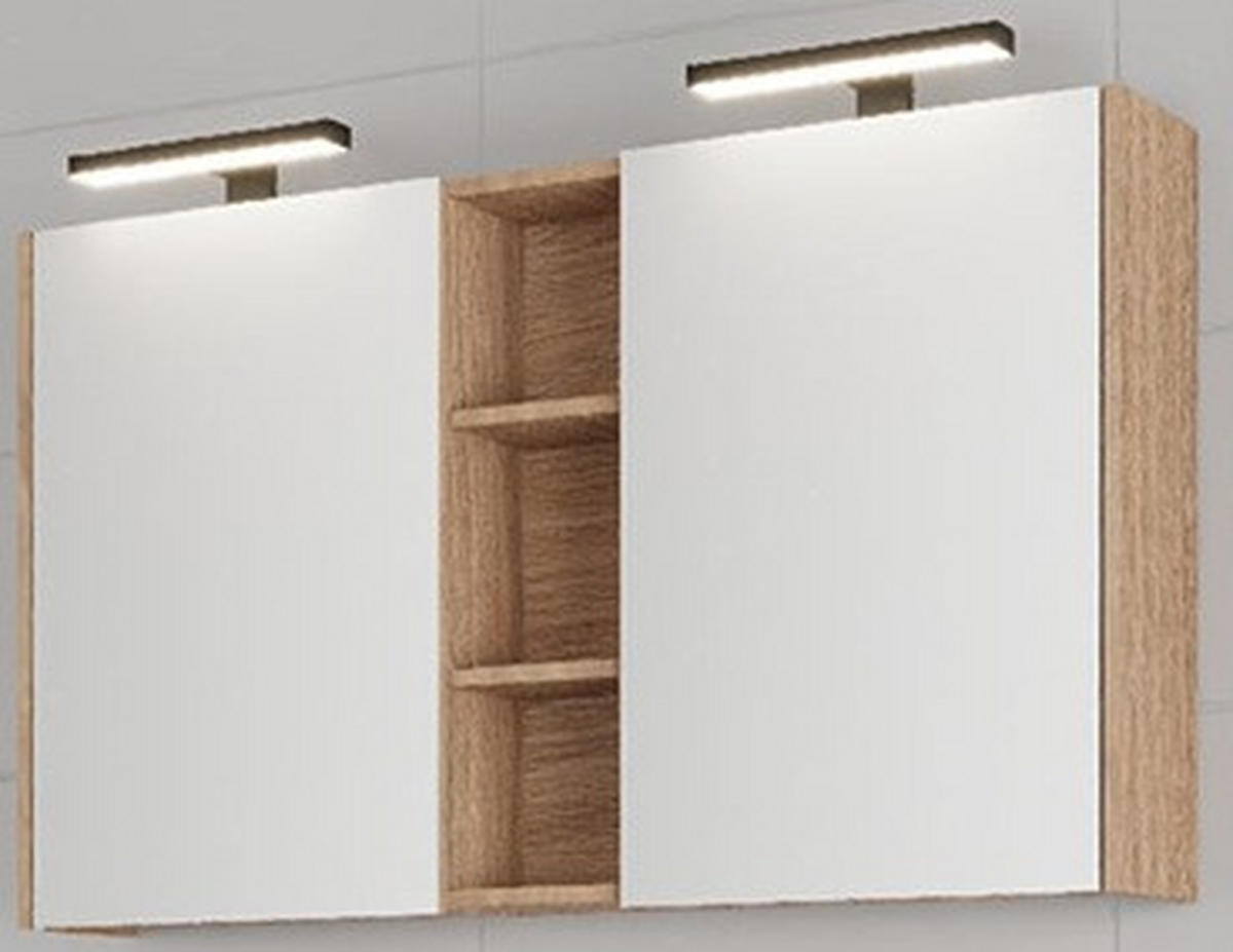 TÜKRÖS SZEKRÉNY 120/74/18 cm  - tölgyfa színű, Modern, faalapú anyag (120/74/18cm) - Welnova