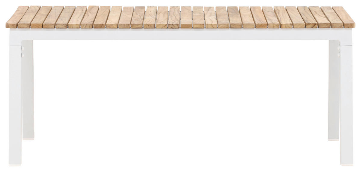 LOUNGETISCH 110/60/45 cm Holz, Metall  - Weiß/Teakfarben, KONVENTIONELL, Holz/Metall (110/60/45cm) - Gardenson