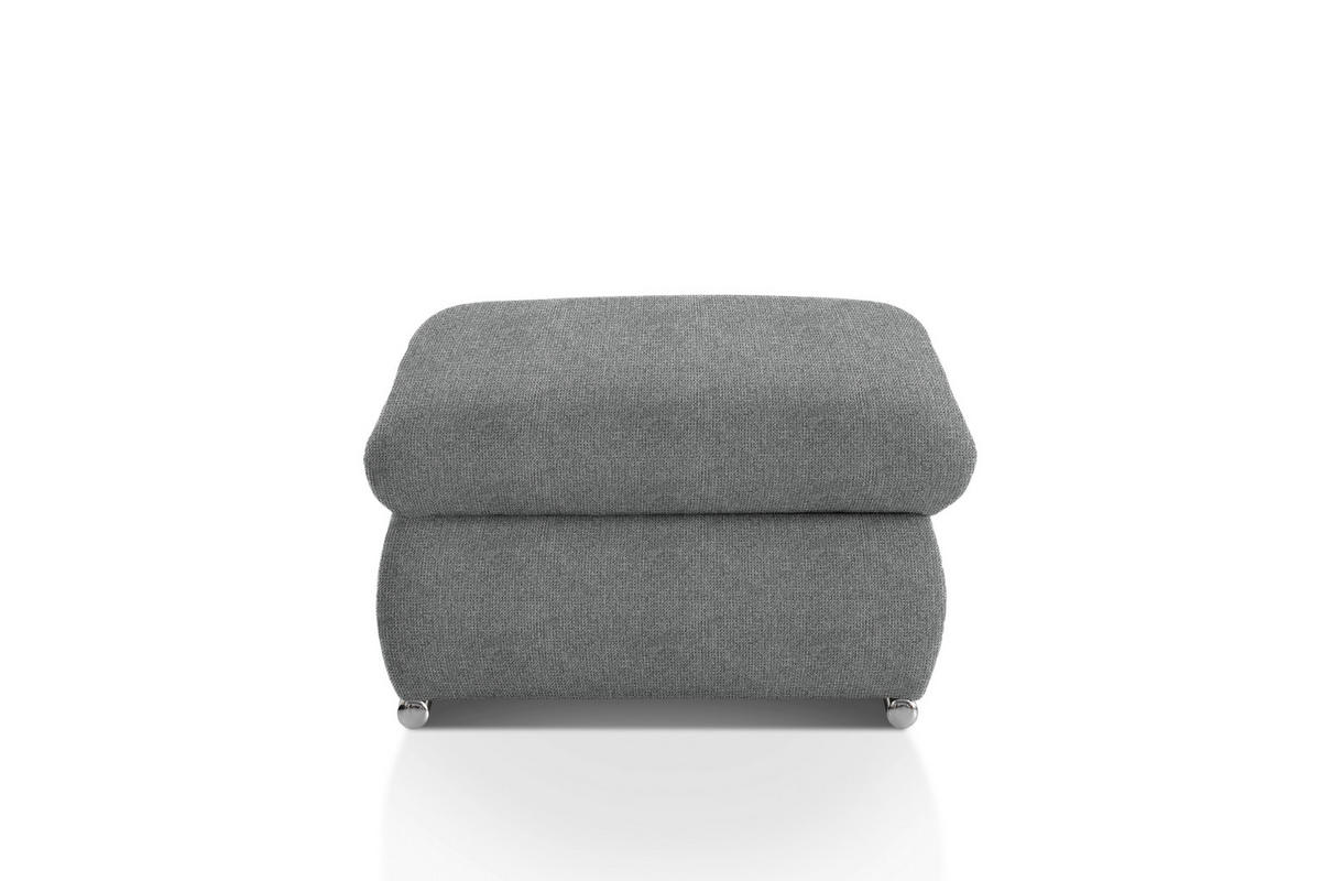 HOCKER Chenille Dunkelgrau  - Chromfarben/Dunkelgrau, Design, Textil/Metall (101/45/74cm) - Livetastic