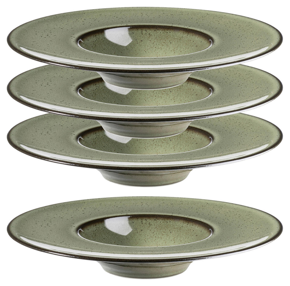 TELLERSET Ambitious 4-teilig  - Grün, Trend, Keramik (25cm) - Mäser