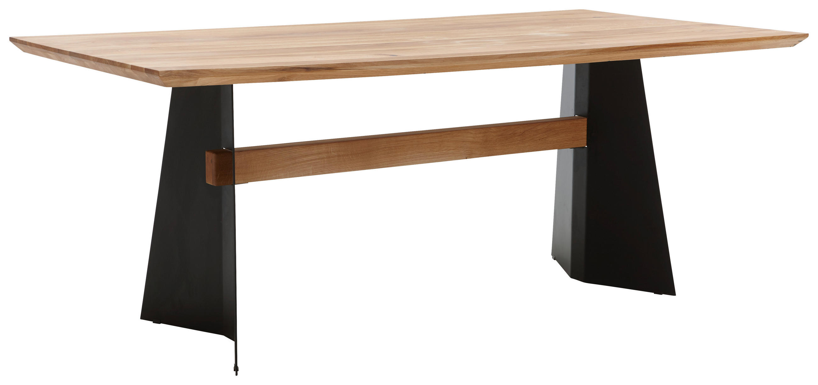 ESSTISCH in Holz, Metall 200/100/78 cm  - Eichefarben/Schwarz, Natur, Holz/Metall (200/100/78cm) - Voleo