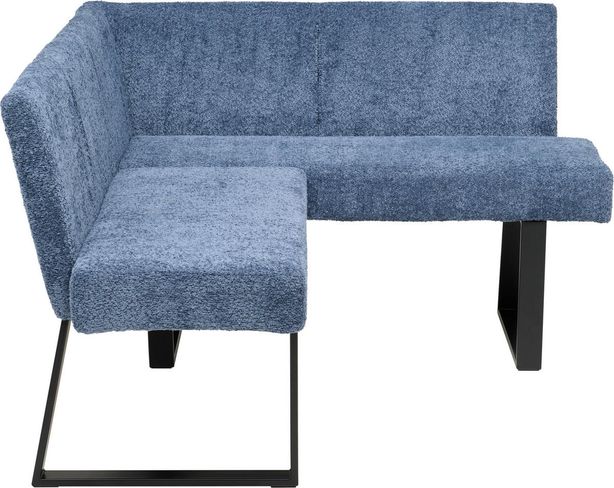 ECKBANK 160/130 cm  in Dunkelblau  - Schwarz/Dunkelblau, KONVENTIONELL, Textil/Metall (160/130cm) - MID.YOU
