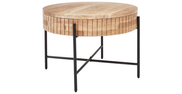 COUCHTISCH in Holz, Metall 70/70/50 cm  - Schwarz/Akaziefarben, Basics, Holz/Metall (70/70/50cm) - Carryhome