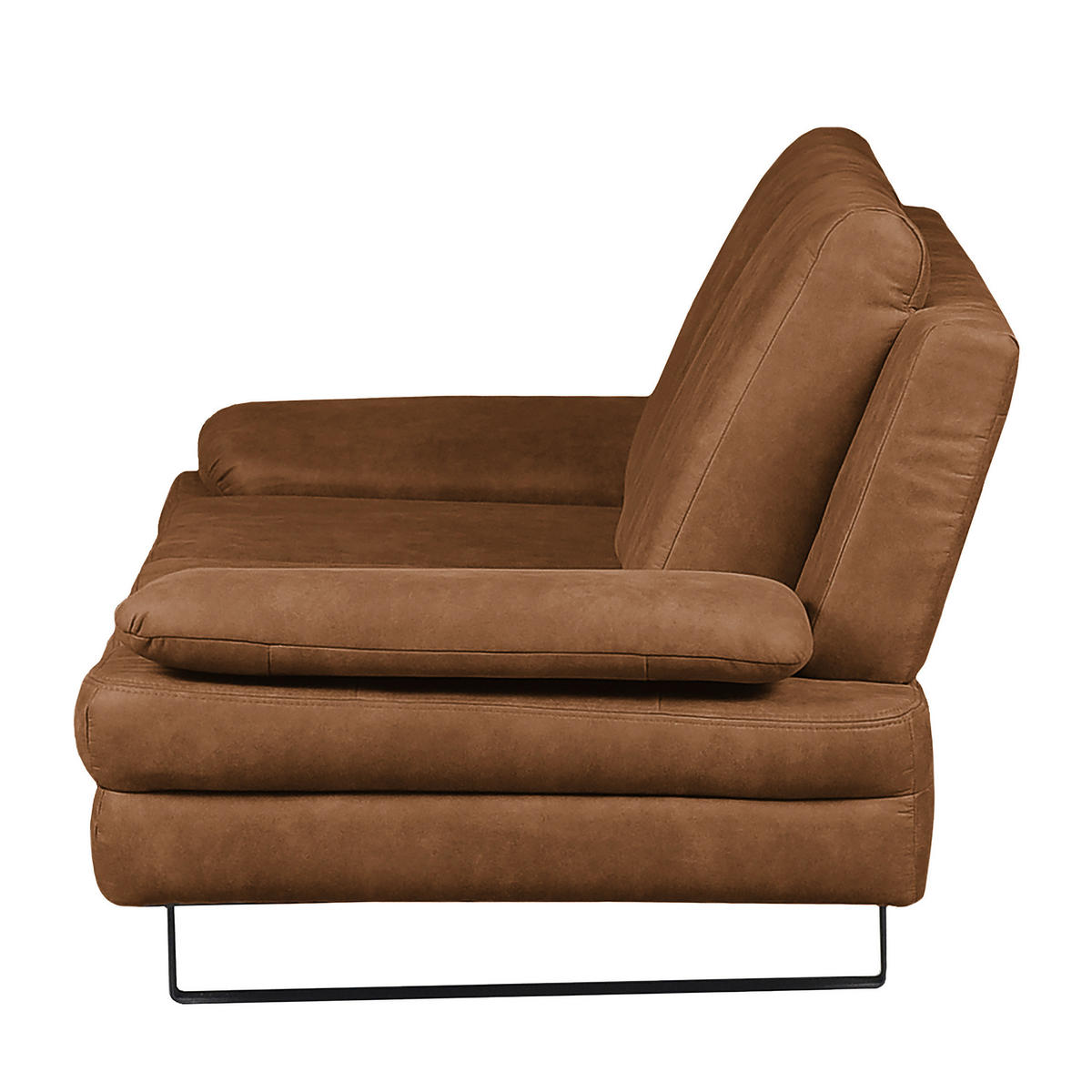 2-SITZER-SOFA in Mikrofaser Cognac  - Cognac/Schwarz, Design, Textil/Metall (198/78/88cm) - MID.YOU