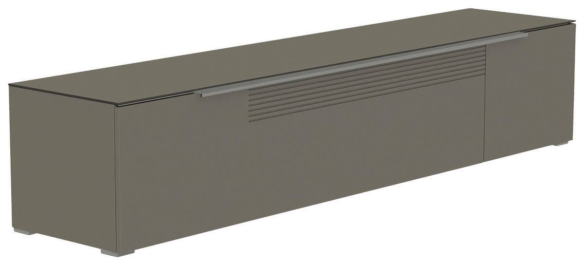 LOWBOARD Grau, Alufarben  210/43/45 cm  - Alufarben/Grau, Design, Glas/Holzwerkstoff (210/43/45cm) - Moderano