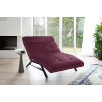 RELAXLIEGE in Mikrofaser Beere  - Beere/Schwarz, Design, Textil/Metall (120/54-113/158-198cm) - Pure Home Lifestyle