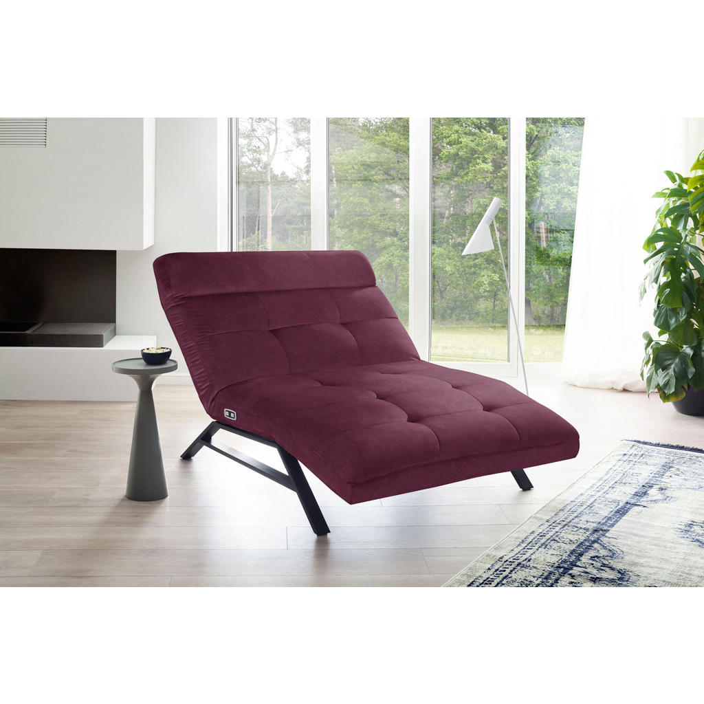 Thumbnail - Pure Home Lifestyle Liege, Beere, Textil, 120x54-113x158-198 cm, Goldenes M, Dgm, Stoffauswahl, motorische Relaxfunktion...