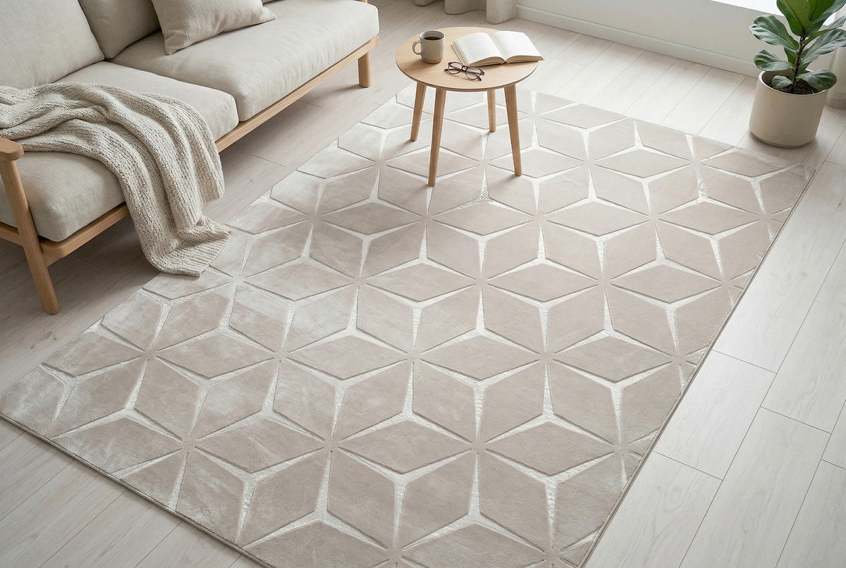 RAVNO TKANA PREPROGA  Calma     200/290 cm    tkano  bež  - bež, Basics, tekstil (200/290cm) - Kayoom