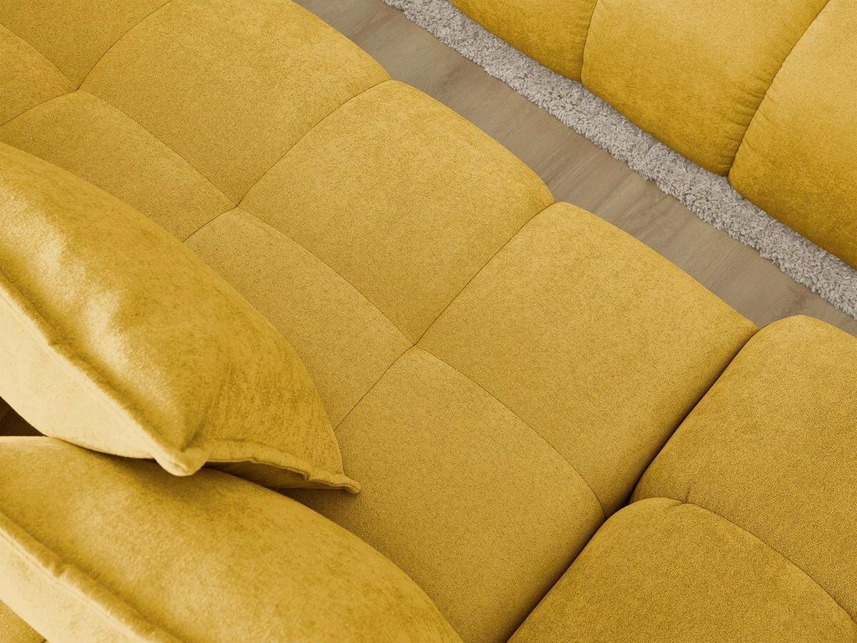 ECKSCHLAFSOFA EVEREST  mit Rücken echt, Armteil links, Armteil rechts Struktur Gelb  - Gelb/Schwarz, MODERN, Kunststoff/Textil (318/180cm) - Livetastic