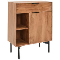 KOMMODE Doha  in 80/101/42 cm  - Schwarz/Naturfarben, KONVENTIONELL, Holz/Metall (80/101/42cm) - Livetastic