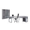 BÜRO erweiterbar, in verschiedenen Holz-Dekoren erhältlich, Schreibtisch seitenverkehrt montierbar, abschließbar Grau, Anthrazit Hochglanz - Anthrazit Hochglanz/Grau, MODERN, Holzwerkstoff - MID.YOU
