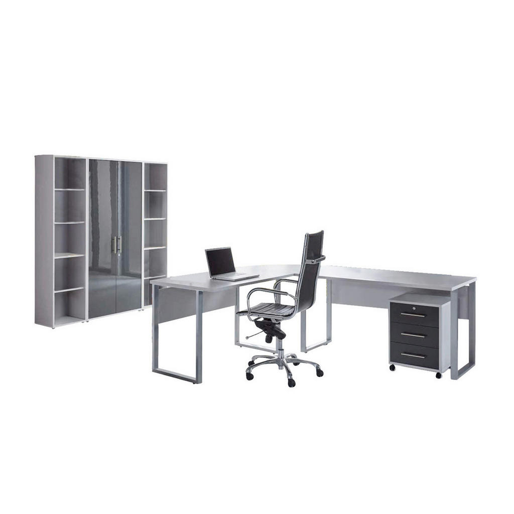 MID.YOU KANCELÁŘ, šedá, vysoce lesklá antracitová