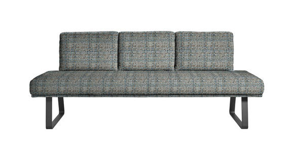 SITZBANK 224/92/78 cm in Blau, Schwarz, Olivgrün - Blau/Schwarz, Design, Textil/Metall (224/92/78cm) - Dieter Knoll