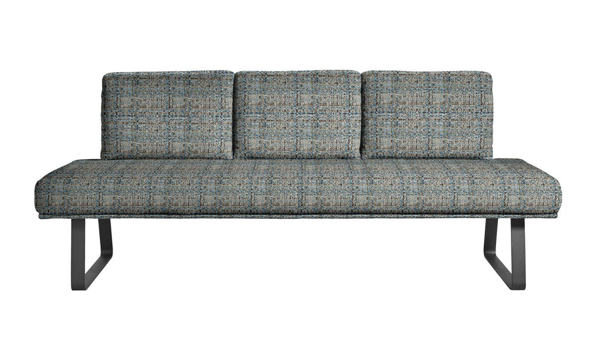 SITZBANK 224/92/78 cm  in Blau, Schwarz, Olivgrün  - Blau/Schwarz, Design, Textil/Metall (224/92/78cm) - Dieter Knoll