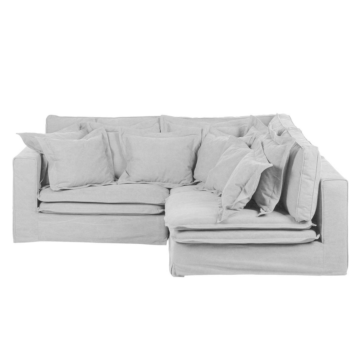 ECKSOFA Webstoff Hellgrau  - Hellgrau/Schwarz, Design, Kunststoff/Textil (222/238cm) - P & B