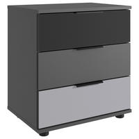 NACHTSCHRANK 52/58/38 cm  - Hellgrau/Alufarben, MODERN, Glas/Holzwerkstoff (52/58/38cm) - MID.YOU