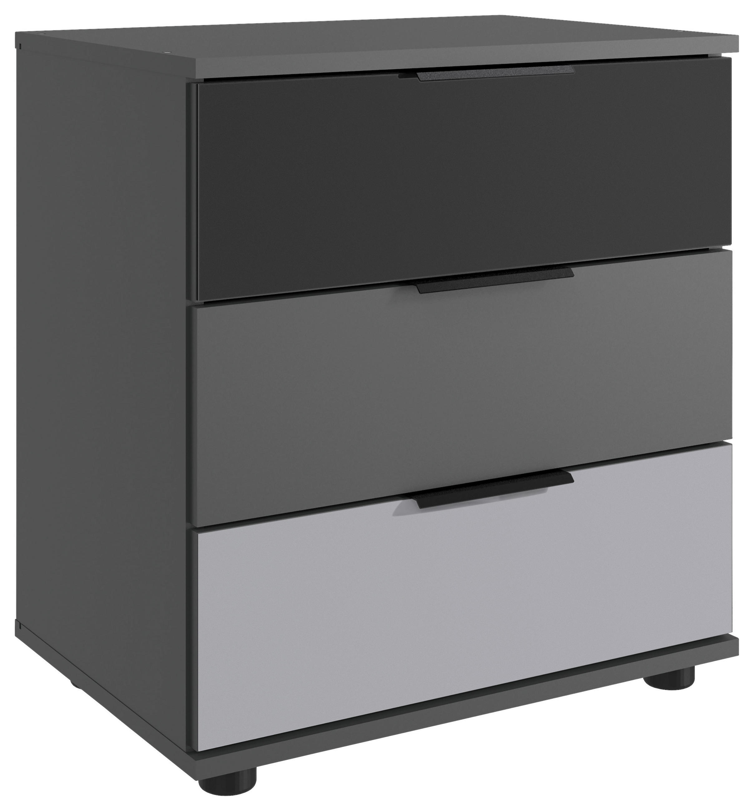 Mid.you Nachtschrank Graphit, Schwarz, Hellgrau 52x58x38 cm