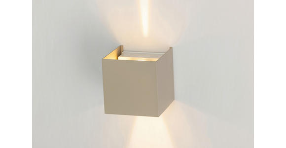 LED-WANDLEUCHTE 10/10/10 cm   - Sandfarben, Basics, Kunststoff/Metall (10/10/10cm) - Novel