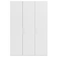 DREHTÜRENSCHRANK 151/235/61 cm,  in Weiß, 3-türig  - Weiß, Basics, Holzwerkstoff/Metall (151/235/61cm) - Novel