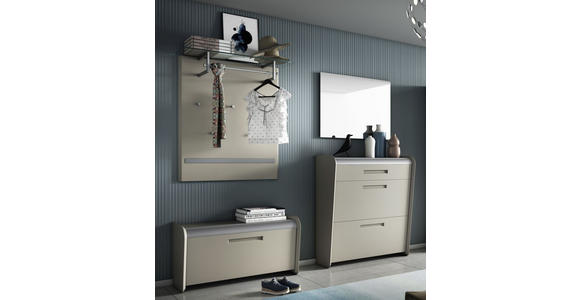 GARDEROBE 205/185/36 cm  - Taupe/Alufarben, Design, Holzwerkstoff/Metall (205/185/36cm) - Dieter Knoll