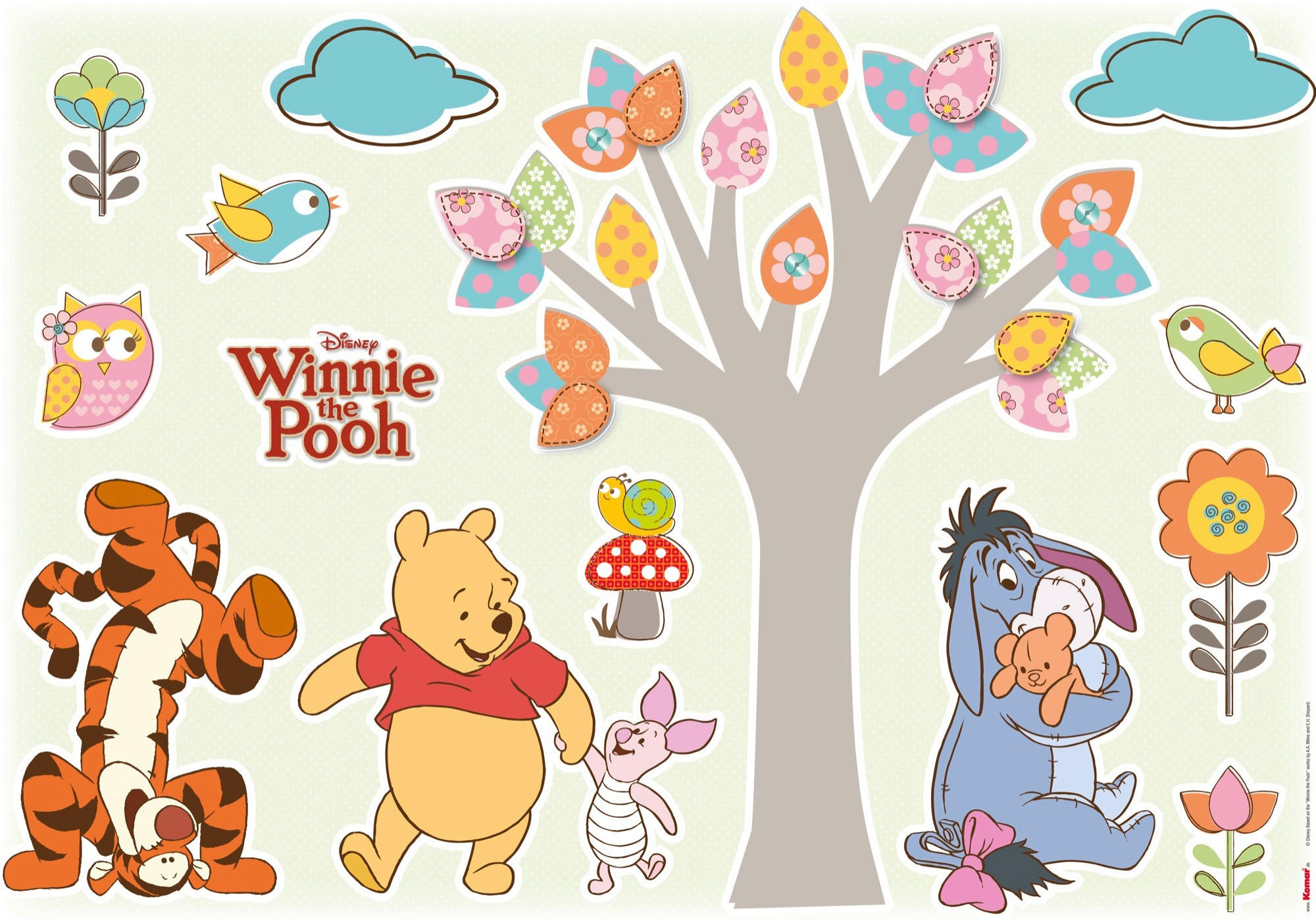 DEKOSTICKER 50/70 cm    Winnie Pooh Nature Lovers  - Klar/Multicolor, LIFESTYLE, Kunststoff (50/70cm) - Disney