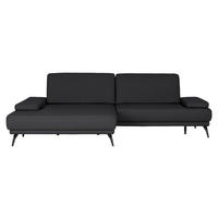 ECKSOFA Echtleder Anthrazit  - Anthrazit/Schwarz, Konventionell, Leder/Metall (180/301cm) - Joop!