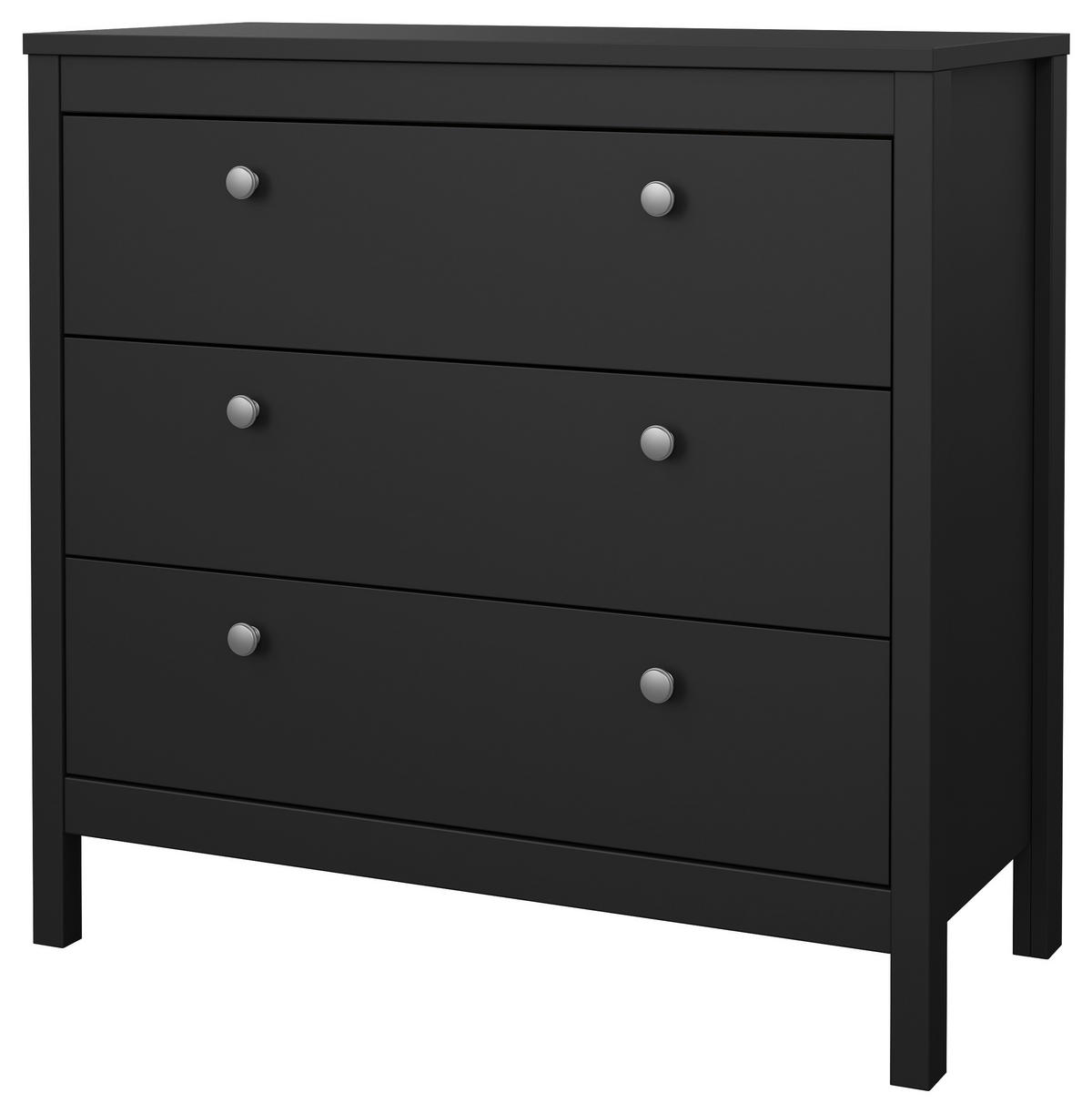 KOMODA, černá, 82,3/79,7/38,4 cm - barvy stříbra/černá, Moderní, kov/kompozitní dřevo (82,3/79,7/38,4cm) - MID.YOU