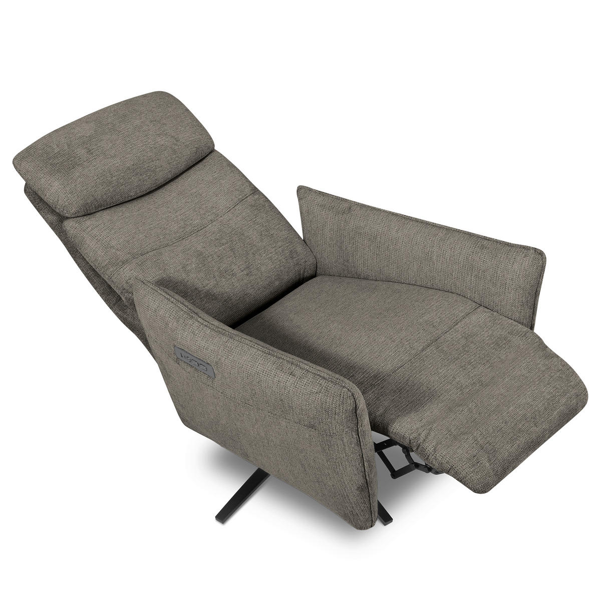 RELAXSESSEL in Textil Graphitfarben  - Schwarz/Graphitfarben, Design, Textil/Metall (77/107/88cm) - Livetastic