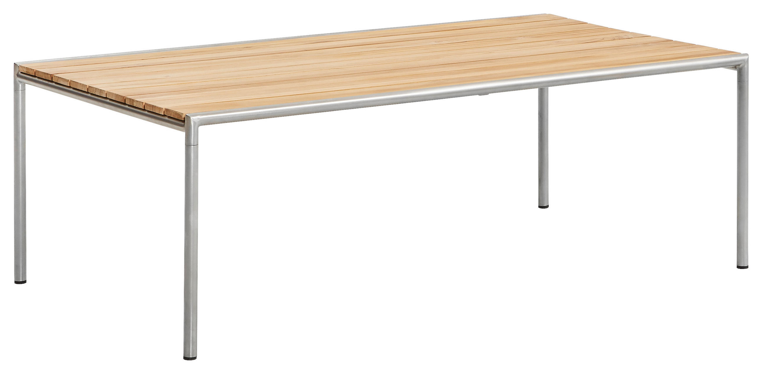 LOUNGEBORD  - stålfärgad/teakfärg, Natur, metall/trä (120/65/40cm) - Amatio