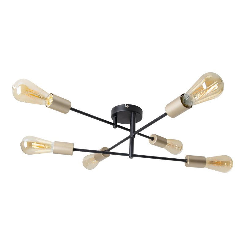 DECKENLEUCHTE Modo 54,5/17,5 cm   - Goldfarben/Schwarz, Design, Kunststoff/Metall (54,5/17,5cm) - Näve