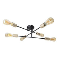 DECKENLEUCHTE  54,5/17,5 cm    - Goldfarben/Schwarz, Design, Kunststoff/Metall (54,5/17,5cm) - Näve