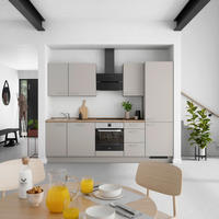 KÜCHENLEERBLOCK Touch 270 cm  in Grau, Eiche dunkel  - Eiche dunkel/Edelstahlfarben, MODERN, Holzwerkstoff/Metall (270cm) - Nobilia