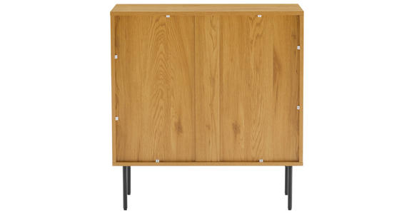 KOMMODE Line in 80/85/40 cm - Eichefarben/Schwarz, Design, Holzwerkstoff/Metall (80/85/40cm) - Carryhome