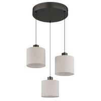 LED-HÄNGELEUCHTE 49/180 cm  - Schwarzchrom/Creme, Design, Kunststoff/Textil (49/180cm) - Globo