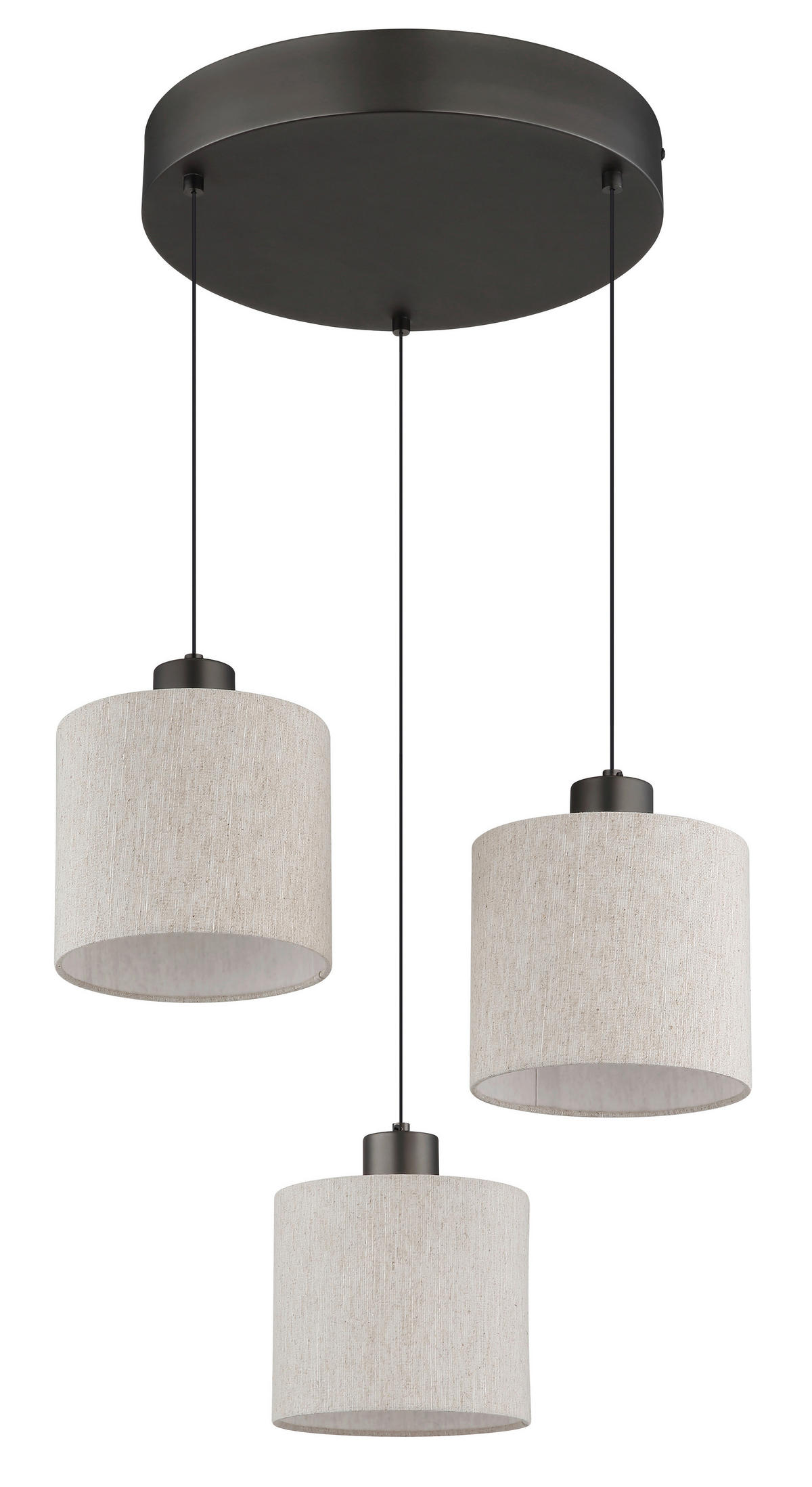 LED-HÄNGELEUCHTE 49/180 cm  - Schwarzchrom/Creme, Design, Kunststoff/Textil (49/180cm) - Globo