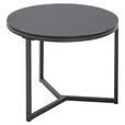 BEISTELLTISCH in Metall, Glas 60/60/44 cm  - Schwarz, Design, Glas/Metall (60/60/44cm) - Carryhome