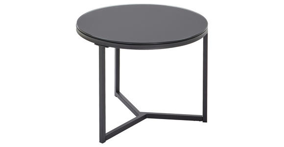 BEISTELLTISCH in Metall, Glas 60/60/44 cm  - Schwarz, Design, Glas/Metall (60/60/44cm) - Carryhome