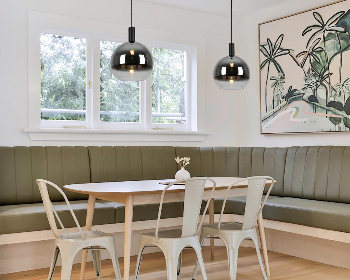 LUSTER  35/150 cm      - boja hroma/crna, Konvencionalno, staklo/metal (35/150cm) - Dieter Knoll