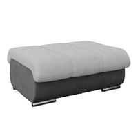 HOCKER Mikrofaser Hellgrau, Dunkelgrau, Grau  - Chromfarben/Dunkelgrau, MODERN, Textil/Metall (100/43/80cm) - MID.YOU