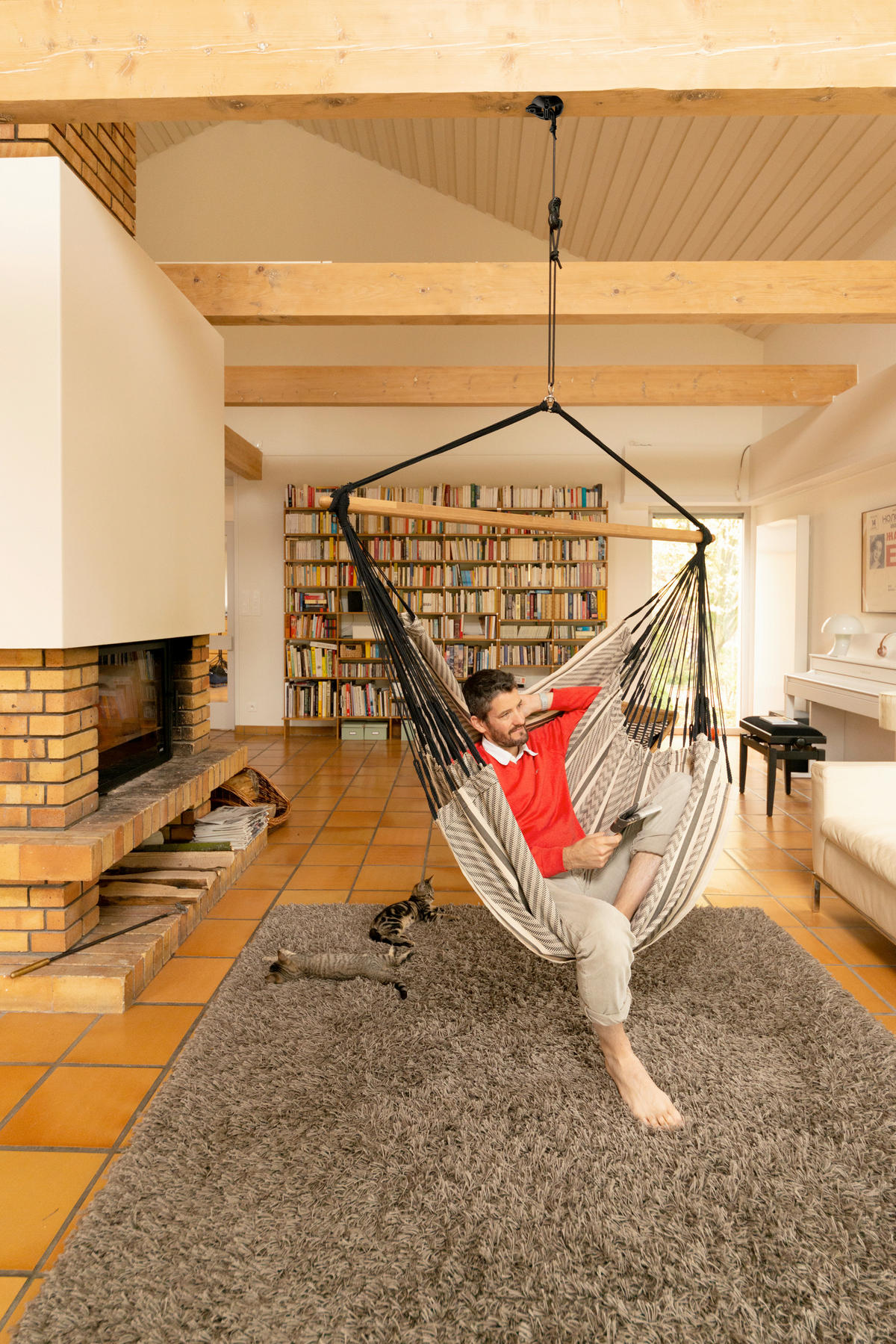  HÄNGEMATTENHALTERUNG Schwarz,  - Schwarz, Basics, Kunststoff (300cm) - La Siesta