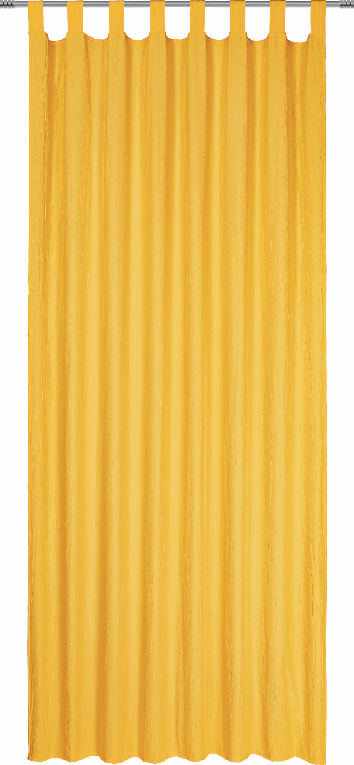 ZAVESA SA PETLJAMA ZA KAČENJE žuta 135/245 cm   - žuta, Osnovno, tekstil (135/245cm) - Boxxx