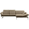 ECKSOFA in Webstoff Hellbraun  - Hellbraun/Anthrazit, Design, Textil/Metall (299/203cm) - Himolla