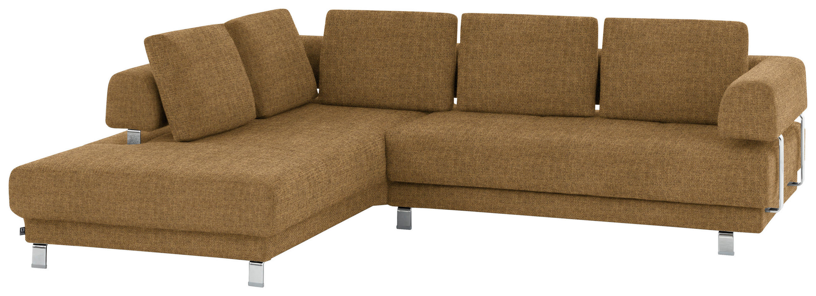 ECKSOFA in Chenille Honig  - Honig, Design, Textil/Metall (235/277cm)