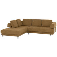 ECKSOFA in Chenille Honig  - Honig, Design, Textil/Metall (235/277cm)
