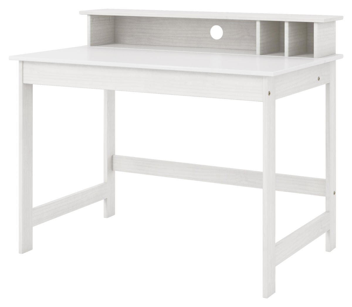 PÍSACÍ STÔL, biela, 110/69/76-91 cm - biela, Basics, drevo/kompozitné drevo (110/69/76-91cm) - MID.YOU