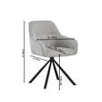 ARMLEHNSTUHL  Stoffauswahl, Sitzfläche 360° drehbar, inklusive Armlehnen Cord  - Hellgrau/Schwarz, Design, Textil/Metall (56/83/62cm) - Carryhome